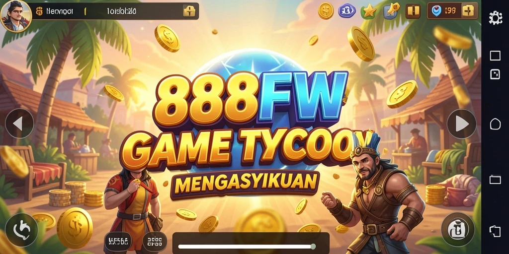 Screenshot permainan 888FW menampilkan dinamika manajemen bisnis Tycoon.