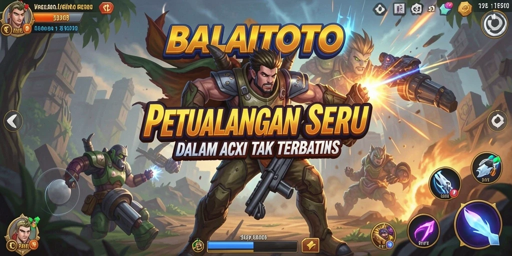 Screenshot utama BALAITOTO menampilkan aksi seru dan gameplay yang mengesankan.