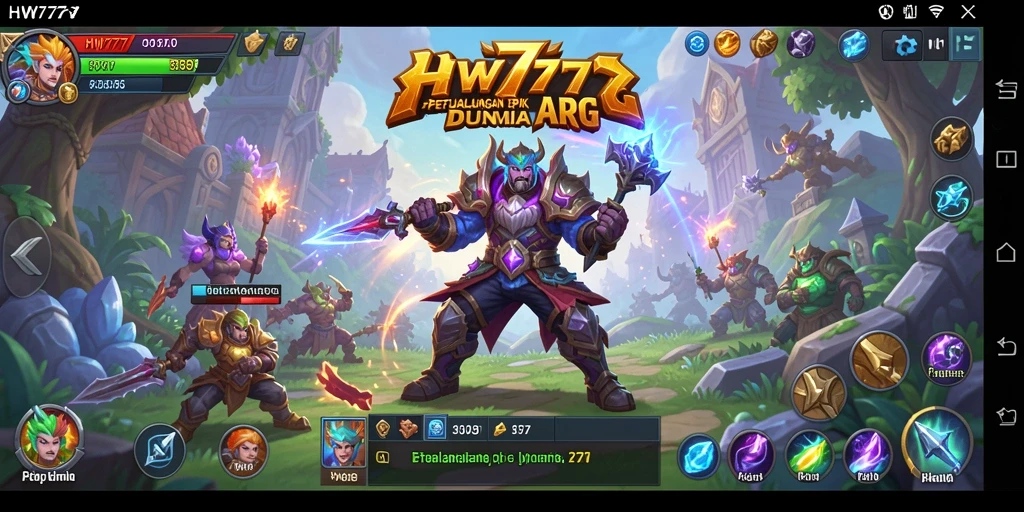 Screenshot utama HW777 menampilkan aksi pertarungan yang seru di dunia ARPG.