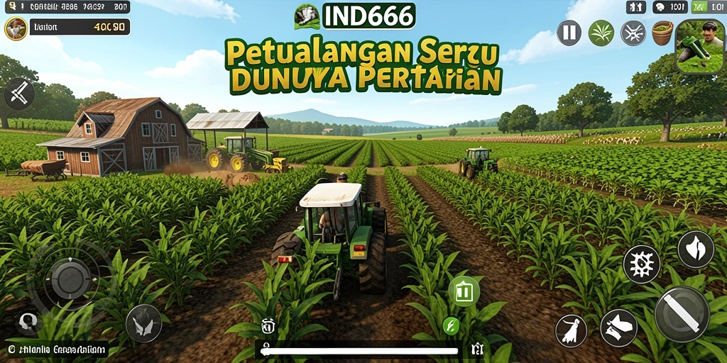 Tampilan gameplay seru dalam dunia pertanian yang kaya.
