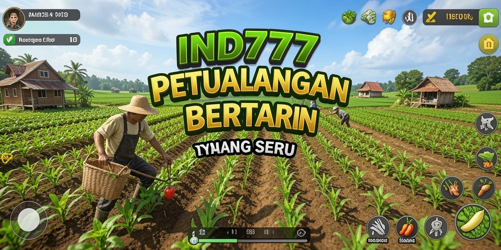 Tampilan gameplay seru IND777 dengan suasana pertanian yang hidup.
