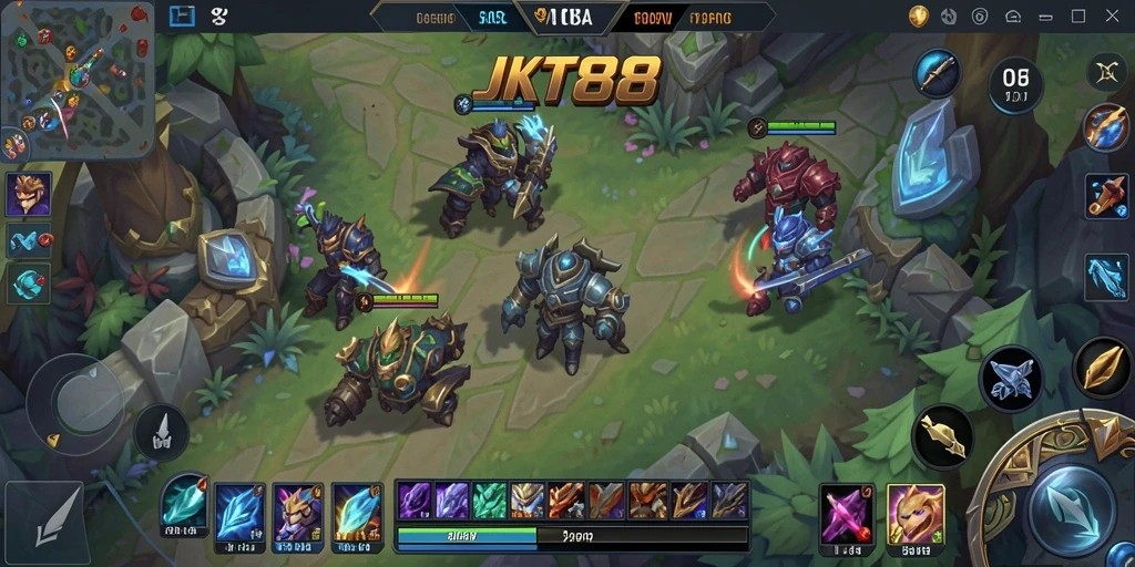Gameplay epik di arena pertarungan MOBA JKT88.