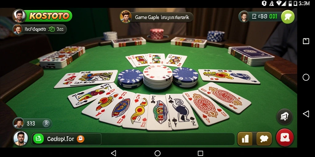 Tangkapan layar KOSTOTO yang menunjukkan gameplay seru Gaple.