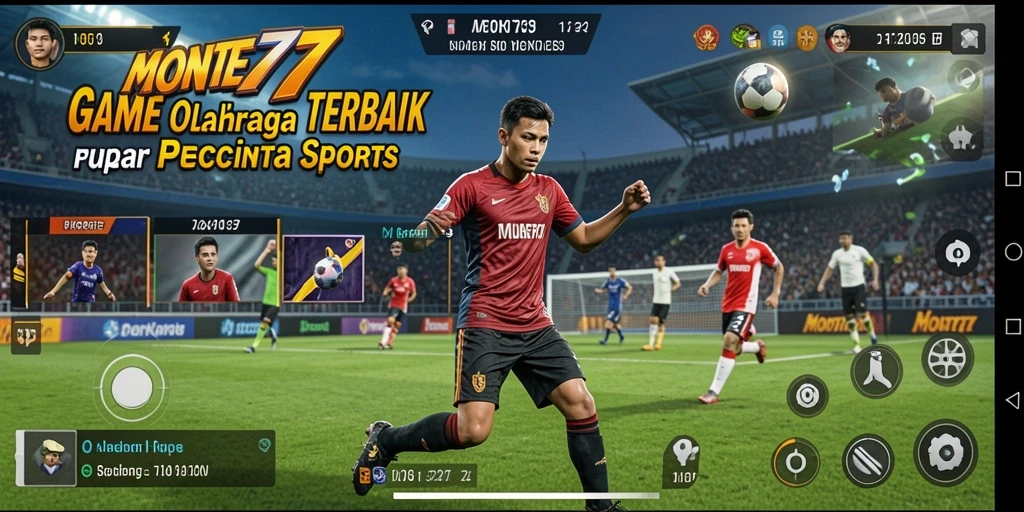Screenshot gameplay <strong>MONTE77</strong> menampilkan pertandingan olahraga yang mendebarkan.