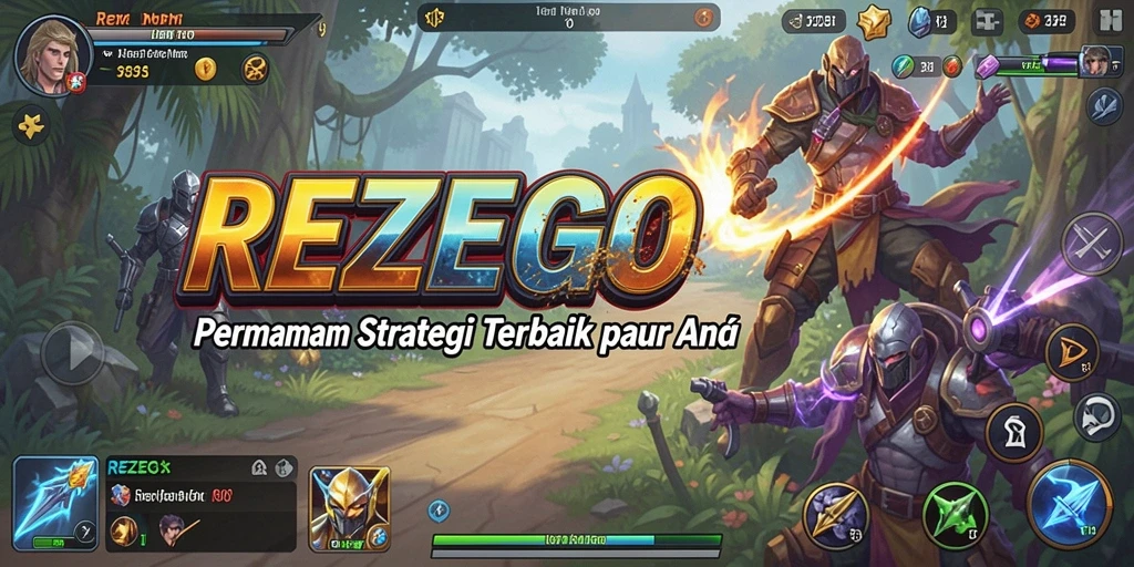 Gameplay REZEGO yang menarik dengan tantangan strategi yang mendebarkan.
