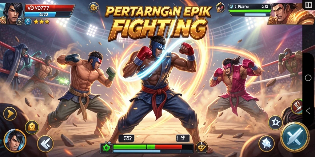 Tangkapan layar gameplay VO777 menampilkan pertarungan yang seru dan intens.