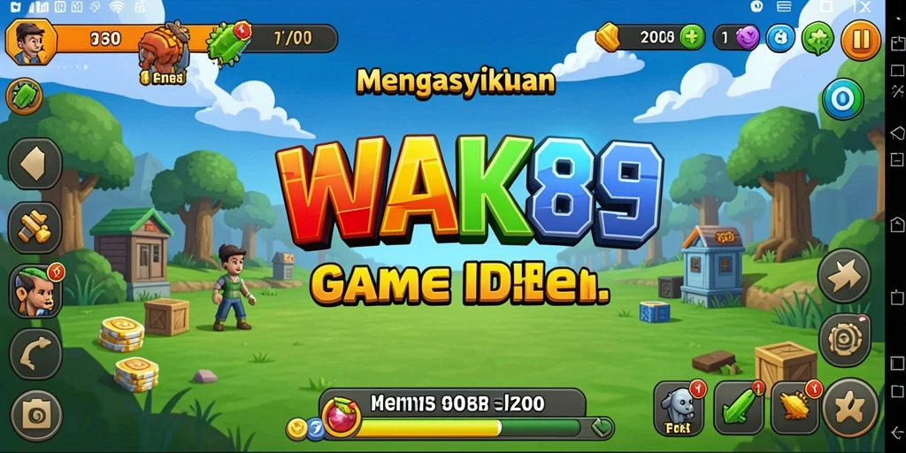 Screenshot gameplay WAK89 menunjukkan karakter yang sedang berkembang.